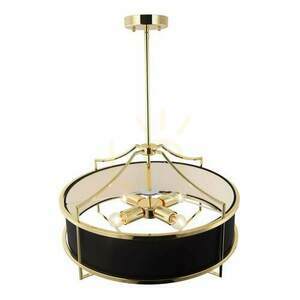Lampa wisząca Stesso 4xE27 czarna złota metalowa Open Design Highlights small 5