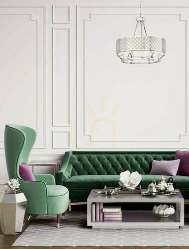 Sprawdź Lampa wisząca Verno Open Design Highlights biało-złota 6xE14 Ø550 mm