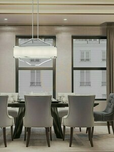 Lampa wisząca Gerdo 6xE14 biała kremowa metal tkanina Open Design Highlights small 1