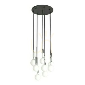 Lampa wisząca Ero VIII Cromo 40 Open Design Highlights biała chrom szkło 8xG9 small 2