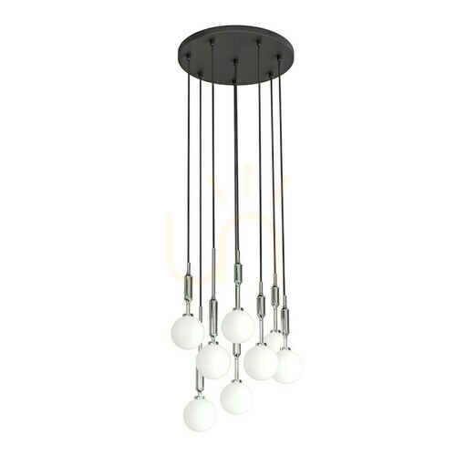 Sprawdź Lampa wisząca Ero VIII Cromo 40 Open Design Highlights biała chrom szkło 8xG9