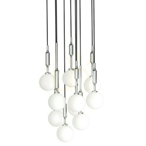 Sprawdź Lampa wisząca Ero X Cromo 40 Open Design Highlights biała chrom metal szkło 10xG9