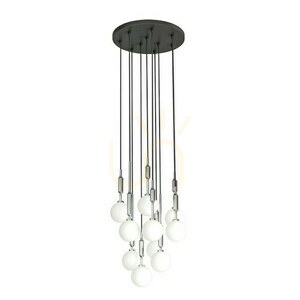 Lampa wisząca Ero X Cromo 40 Open Design Highlights biała chrom metal szkło 10xG9 small 2