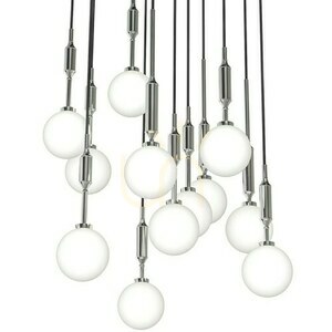 Lampa wisząca Ero XII Cromo 60 Open Design Highlights biała chrom metal szkło small 1