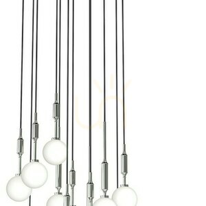 Lampa wisząca Ero XII Cromo 60 Open Design Highlights biała chrom metal szkło small 3