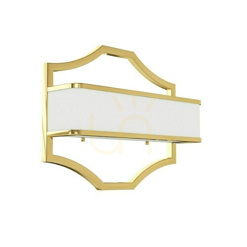 Sprawdź Kinkiet Gerdo Open Design Highlights biało-złoty 2xE14 40 cm metal szkło tkanina