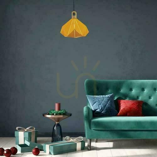 Sprawdź Oprawa Zwieszana V-TAC Drewno Żółty Pastel Seria Pryzmat 320x270mm VT-7323-Y 5 Lat Gwarancji
