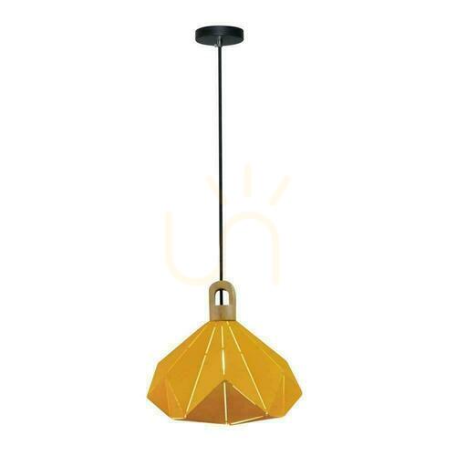 Sprawdź Oprawa Zwieszana V-TAC Drewno Żółty Pastel Seria Pryzmat 320x270mm VT-7323-Y 5 Lat Gwarancji