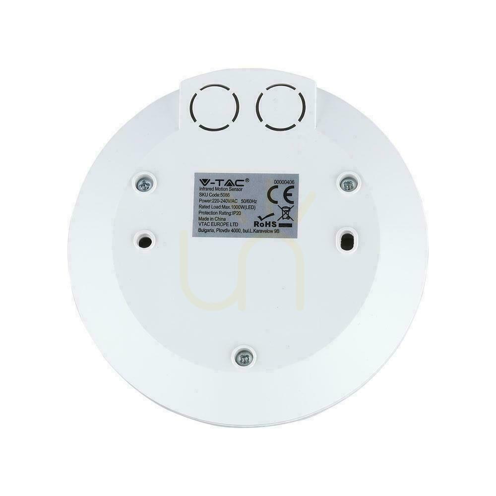 Sprawdź Czujnik Ruchu 360st V-TAC Natynkowy Sufitowy SLIM 25mm Biały VT-8027 Czujnik Ruchu 360st V-TAC Natynkowy Sufitowy SLIM 25mm Biały VT-8027