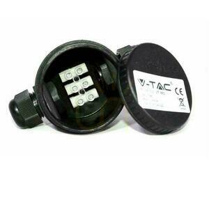 Puszka Złączka Mufa Hermetyczna 2x3Pin Czarna 24A AC:450V Średnica przewodu 5-9mm IP66 V-TAC VT-881 small 1