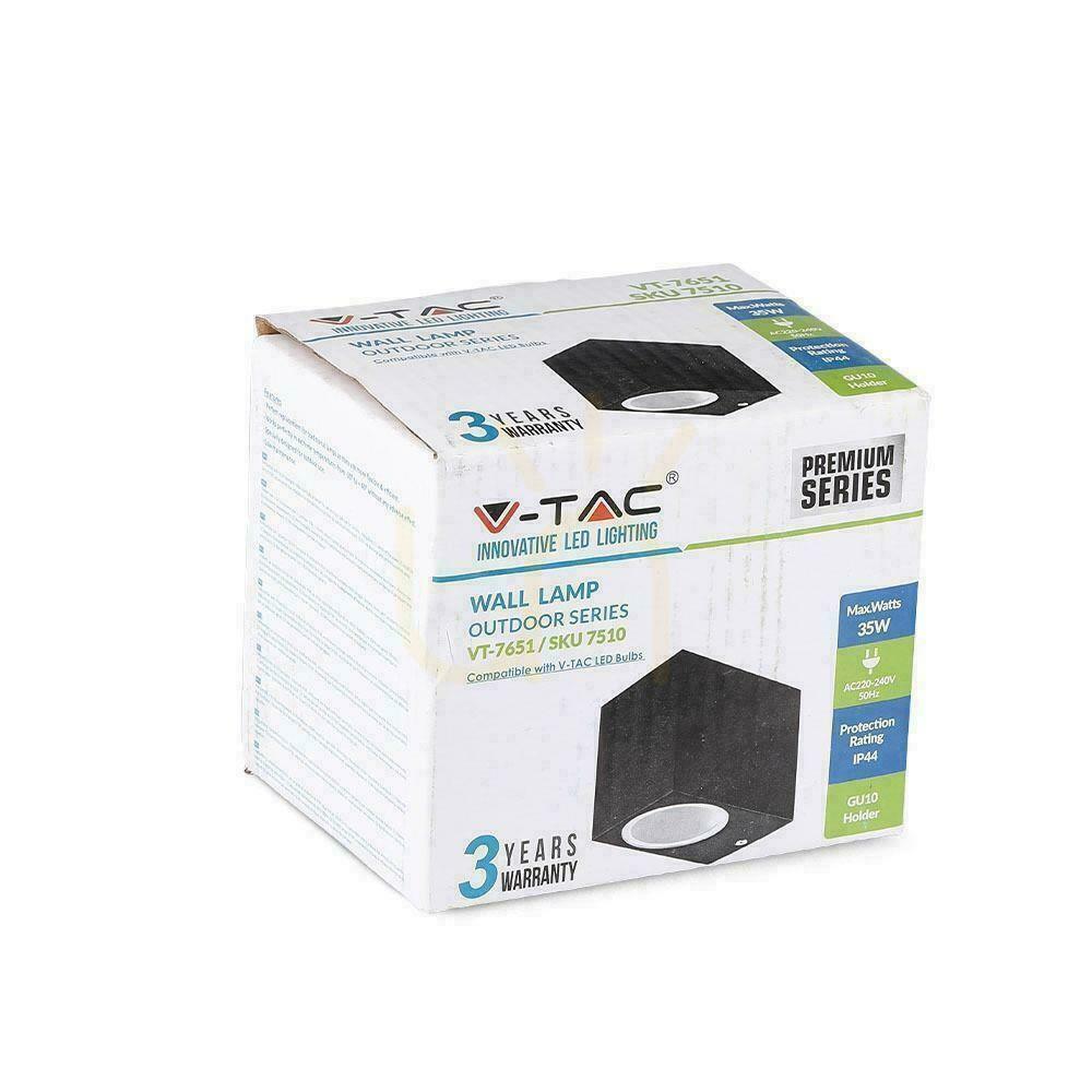 Wyświetl Kinkiet Ścienny V-TAC GU10 Aluminium Kwadrat Czarny W Dół IP44 VT-7651 Kinkiet Ścienny V-TAC GU10 Aluminium Kwadrat Czarny W Dół IP44 VT-7651