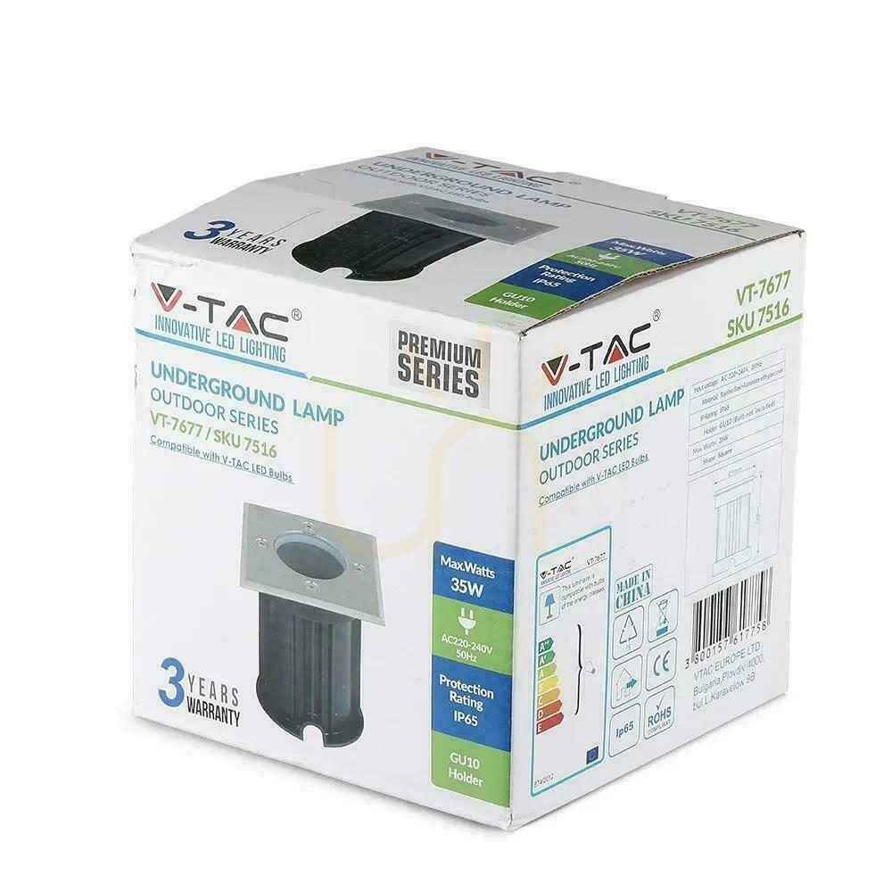 Pokaż Oprawa Gruntowa Ogrodowa Najazdowa Kwadrat Stal Szczotkowana GU10 IP65 V-TAC VT-7677 Oprawa Gruntowa Ogrodowa Najazdowa Kwadrat Stal Szczotkowana GU10 IP65 V-TAC VT-7677