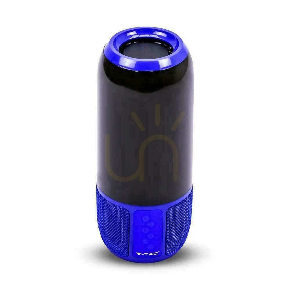 Zobacz Bezprzewodowy inteligentny głośnik LED V-TAC z technologią Bluetooth 2x3W USB Micro SD Niebieski VT-7456 Bezprzewodowy inteligentny głośnik LED V-TAC z technologią Bluetooth 2x3W USB Micro SD Niebieski VT-7456