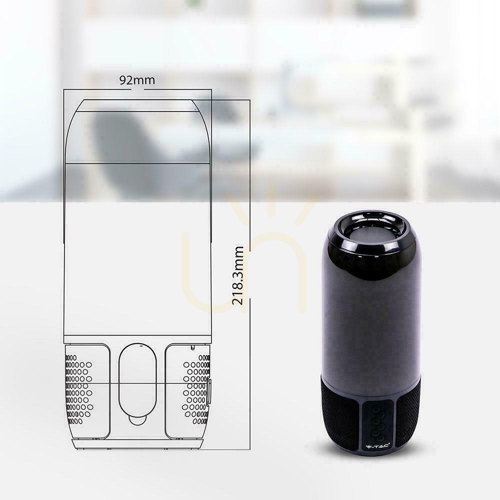 Zobacz Bezprzewodowy inteligentny głośnik LED V-TAC z technologią Bluetooth 2x3W USB Micro SD Czarny VT-7456 Bezprzewodowy inteligentny głośnik LED V-TAC z technologią Bluetooth 2x3W USB Micro SD Czarny VT-7456