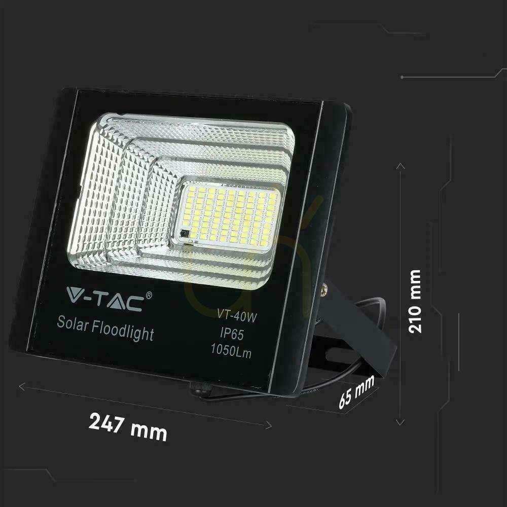 Pokaż Projektor LED Solarny V-TAC 16W Czarny IP65, Pilot, Timer VT-40W 4000K 1050lm Projektor LED Solarny V-TAC 16W Czarny IP65, Pilot, Timer VT-40W 4000K 1050lm