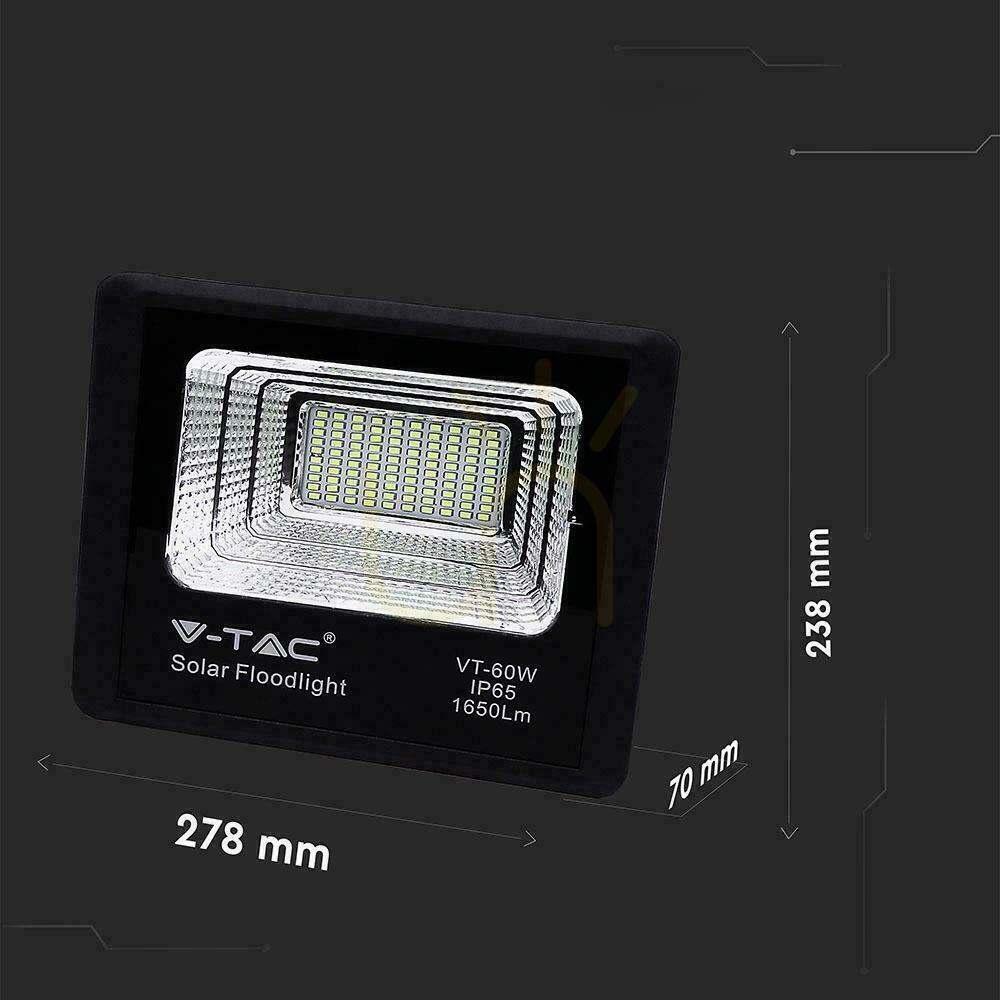 Pokaż Projektor LED Solarny V-TAC 20W Czarny IP65, Pilot, Timer VT-60W 4000K 1650lm Projektor LED Solarny V-TAC 20W Czarny IP65, Pilot, Timer VT-60W 4000K 1650lm