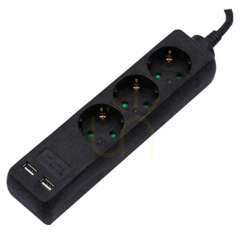 Sprawdź Przedłużacz 3 gniazda V-TAC 2 porty USB (3G 1.5MM2 X 5M) Czarny VT-1125-5 Przedłużacz 3 gniazda V-TAC 2 porty USB (3G 1.5MM2 X 5M) Czarny VT-1125-5
