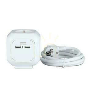 Przedłużacz Kostka 4 gniazda 2 gniazda USB 1.55MM 1.4M V-TAC VT-1154-2 small 1