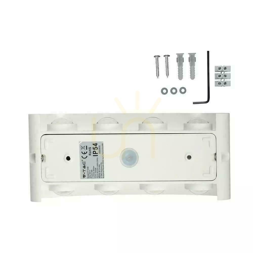 Wyświetl Oprawa Ścienna Góra Dół V-TAC 8W LED Biała IP54 VT-848 4000K 800lm Oprawa Ścienna Góra Dół V-TAC 8W LED Biała IP54 VT-848 4000K 800lm