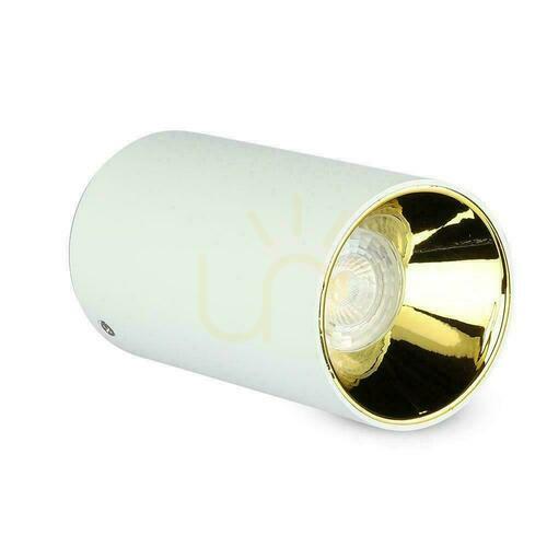 Sprawdź Oprawa Sufitowa V-TAC GU10 Okrągła Natynkowa Tuba Biały+Złoty 80x140mm VT-882-R 3 Lata Gwarancji