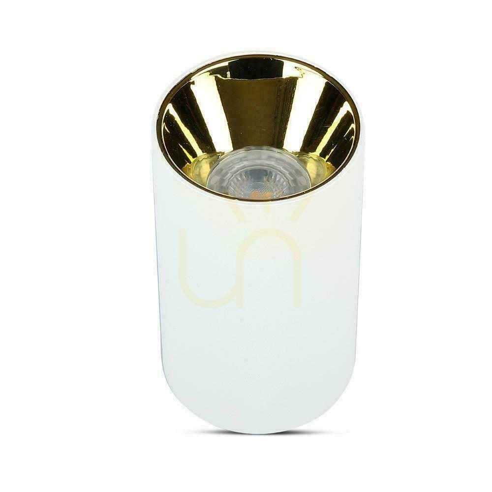 Obejrzyj Oprawa Sufitowa V-TAC GU10 Okrągła Natynkowa Tuba Biały+Złoty 80x140mm VT-882-R 3 Lata Gwarancji Oprawa Sufitowa V-TAC GU10 Okrągła Natynkowa Tuba Biały+Złoty 80x140mm VT-882-R 3 Lata Gwarancji