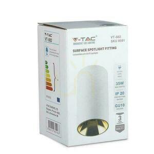 Oprawa Sufitowa V-TAC GU10 Okrągła Natynkowa Tuba Biały+Złoty 80x140mm VT-882-R 3 Lata Gwarancji 4 Oprawa Sufitowa V-TAC GU10 Okrągła Natynkowa Tuba Biały+Złoty 80x140mm VT-882-R 3 Lata Gwarancji small 4