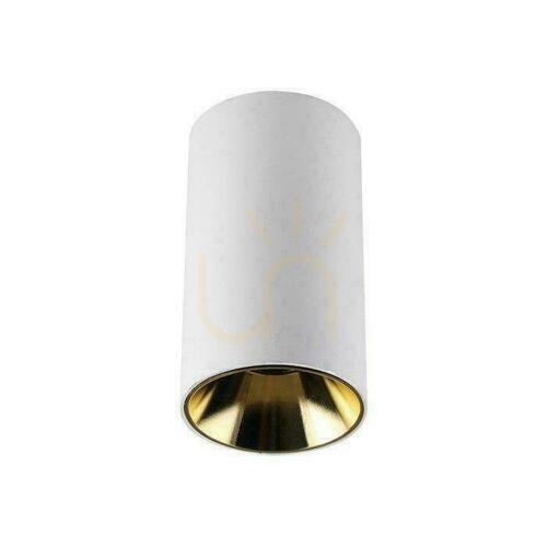 Sprawdź Oprawa Sufitowa V-TAC GU10 Okrągła Natynkowa Tuba Biały+Złoty 80x140mm VT-882-R 3 Lata Gwarancji