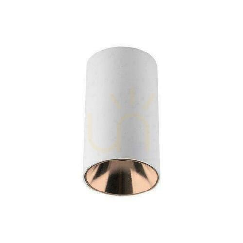 Sprawdź Oprawa Sufitowa V-TAC GU10 Okrągła Natynkowa Tuba Biały+Różowe Złoto 80x140mm VT-882-R 3 Lata Gwarancji