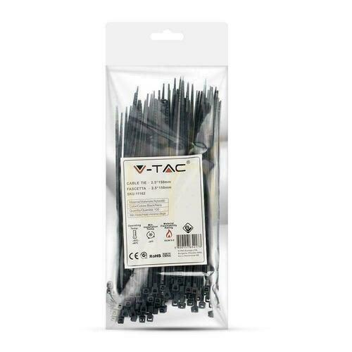 Sprawdź Opaska Zaciskowa V-TAC 2.5x150mm Czarna 8kg Nylon66 (Opak. 100szt)