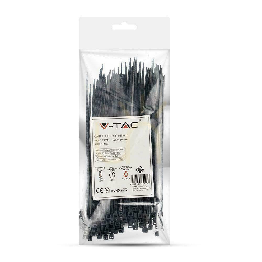 Zobacz Opaska Zaciskowa V-TAC 2.5x150mm Czarna 8kg Nylon66 (Opak. 100szt) Opaska Zaciskowa V-TAC 2.5x150mm Czarna 8kg Nylon66 (Opak. 100szt)