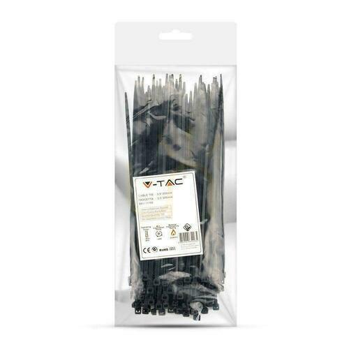 Sprawdź Opaska zaciskowa V-TAC 3,5 × 200 mm czarna Nylon 66 UV, 100 szt., SKU 11168