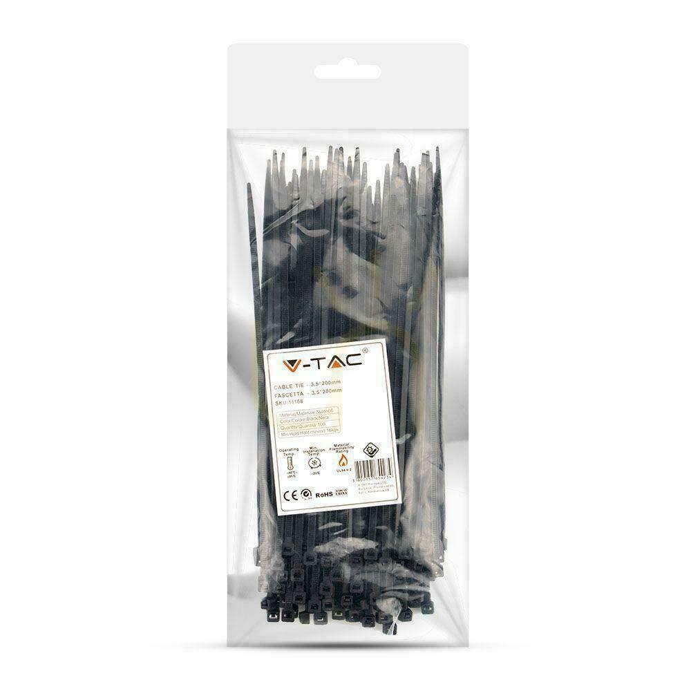 Zobacz Opaska Zaciskowa V-TAC 3.5x200mm Czarna 18kg Nylon66 (Opak. 100szt) Opaska Zaciskowa V-TAC 3.5x200mm Czarna 18kg Nylon66 (Opak. 100szt)
