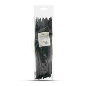 Opaski zaciskowe V-TAC 4,5 × 350 mm czarne, 22 kg, Nylon 66 – 100 szt. small 1