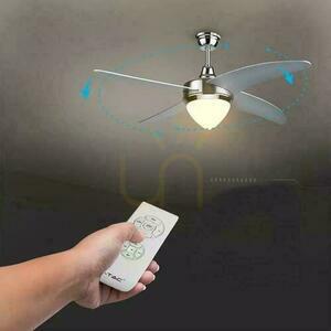 Wentylator sufitowy z oświetleniem V-TAC VT-6043-4, Ø107 cm, 4 łopaty, LED 15 W 1500 lm CCT, pilot small 2