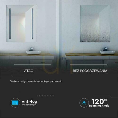 Sprawdź Lustro V-TAC 17W LED Anty Para 500x390x35mm IP44 VT-8505 6400K 600lm