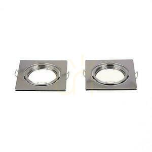 Oczko V-TAC GU10 Kwadrat Ruchome Chrom (Opak. 2 szt) VT-817-SQ-CH 3 Lata Gwarancji small 1