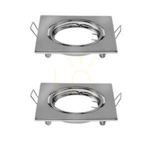 Oczko V-TAC GU10 Kwadrat Ruchome Chrom (Opak. 2 szt) VT-817-SQ-CH 3 Lata Gwarancji small 0