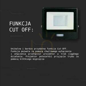 Projektor LED V-TAC 50W SAMSUNG CHIP Czujnik Ruchu Czarny Przewód 1M VT-158S-1 4000K 4000lm 5 Lat Gwarancji small 6