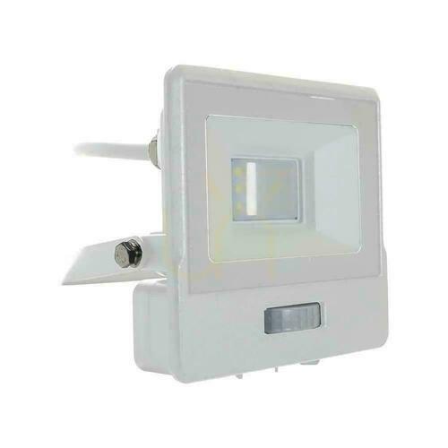 Sprawdź Projektor LED V-TAC 10W SAMSUNG CHIP Czujnik Ruchu Biały Przewód 1M VT-118S 4000K 735lm 5 Lat Gwarancji