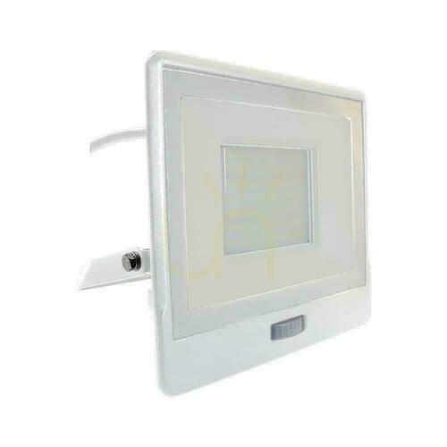 Sprawdź Projektor LED V-TAC 50W SAMSUNG CHIP Czujnik Ruchu Biały Przewód 1M VT-158S-1 4000K 4000lm 5 Lat Gwarancji