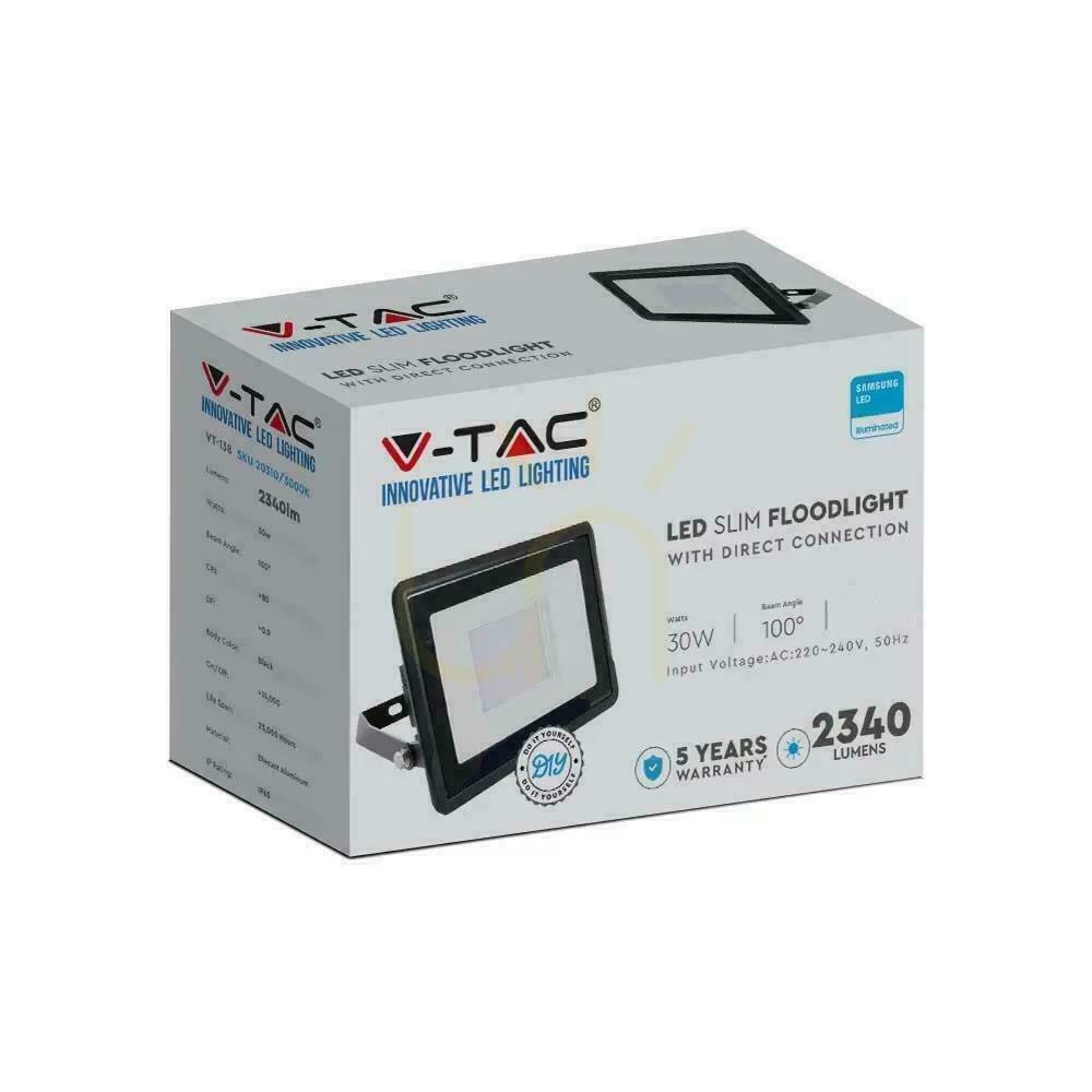 Wyświetl Projektor LED V-TAC 30W SAMSUNG CHIP Czarny Z MUFĄ VT-138 6500K 2340lm 5 Lat Gwarancji Projektor LED V-TAC 30W SAMSUNG CHIP Czarny Z MUFĄ VT-138 6500K 2340lm 5 Lat Gwarancji