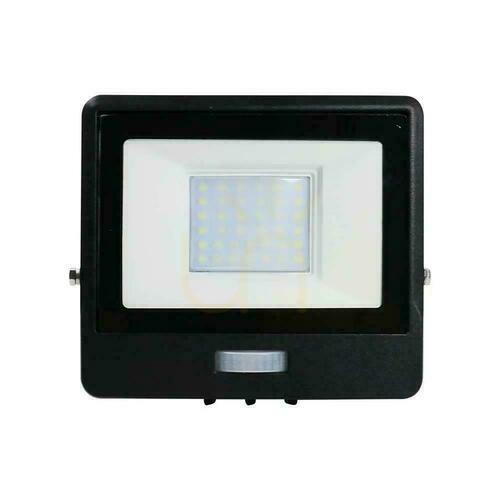 Sprawdź Projektor LED V-TAC 30W SAMSUNG CHIP Czujnik Ruchu Czarny Z MUFĄ VT-138S 3000K 2340lm 5 Lat Gwarancji