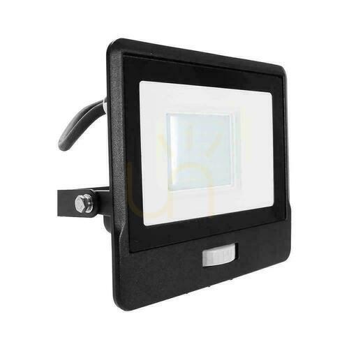 Sprawdź Projektor LED V-TAC 30W SAMSUNG CHIP Czujnik Ruchu Czarny Przewód 1M VT-138S-1 6400K 2340lm 5 Lat Gwarancji