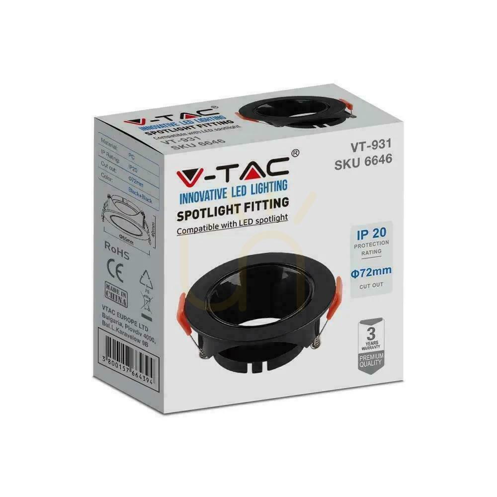 Sprawdź Oczko V-TAC GU10 Wpuszczane Okrągłe Czarne/Czarne VT-931 3 Lata Gwarancji Oczko V-TAC GU10 Wpuszczane Okrągłe Czarne/Czarne VT-931 3 Lata Gwarancji
