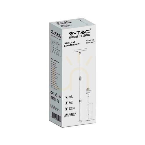 Sprawdź Solarny słupek ogrodowy LED V-TAC VT-948 czarny 8 W 4000 K 500 lm SKU 6669