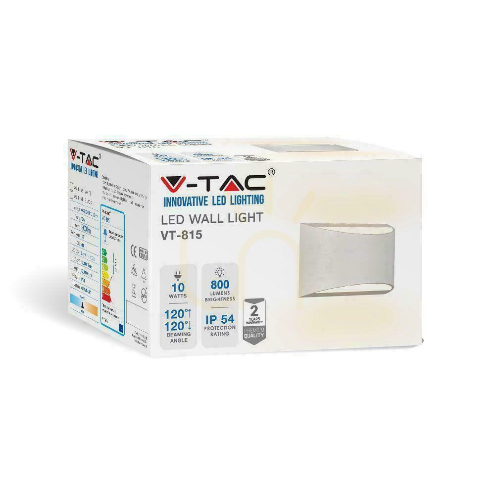Obejrzyj Kinkiet Ścienny V-TAC 9W LED Góra Dół Bridgelux Chip Biały IP54 VT-815-W 4000K 1280lm Kinkiet Ścienny V-TAC 9W LED Góra Dół Bridgelux Chip Biały IP54 VT-815-W 4000K 1280lm