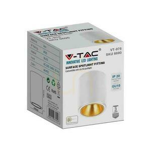 Oprawa V-TAC GU10 Okrągła Natynkowa Tuba Biała+Złoty 98x118mm VT-978RD 3 Lata Gwarancji 1 Oprawa V-TAC GU10 Okrągła Natynkowa Tuba Biała+Złoty 98x118mm VT-978RD 3 Lata Gwarancji small 1