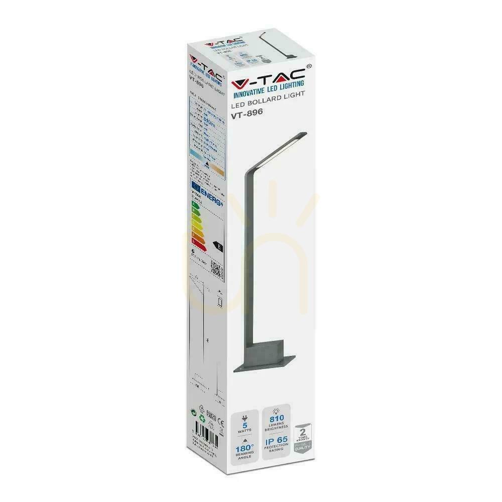 Obejrzyj Słupek Ogrodowy V-TAC 5W LED 80cm Szary IP65 VT-896-G 4000K 810lm Słupek Ogrodowy V-TAC 5W LED 80cm Szary IP65 VT-896-G 4000K 810lm