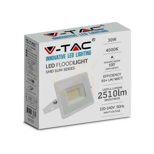 Sprawdź Projektor LED V-TAC 30W SMD E-Series Biały VT-4031 4000K 2510lm