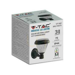 Kinkiet Ogrodowy V-TAC Solarny z pilotem 3w1 IP44 Czarny Okrągły VT-969 3000K-4000K-6400K 75 3 Lata Gwarancji small 2